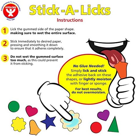 מוצרי Hygloss Stick-a Licks לאומנויות ומלאכה-פעילויות כיתה-כיתות לילדים-דימונד-צורות צבעוניות