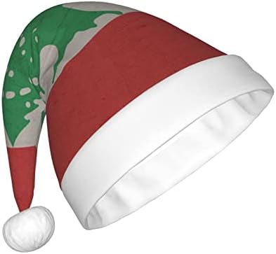 רטרו לבנון דגל מצחיק מבוגרים קטיפה סנטה כובע חג המולד כובע לנשים & מגבר; גברים חג המולד חג כובע