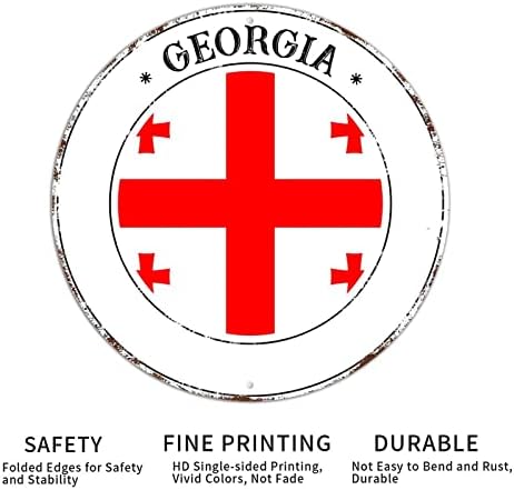 דגל ג'ורג'יה שלט אלומיניום שלט אלומיניום עלוב שלט מתכת שלט קיר אמנות קיר תולה עיצוב חלודה בחינם עמיד בפני
