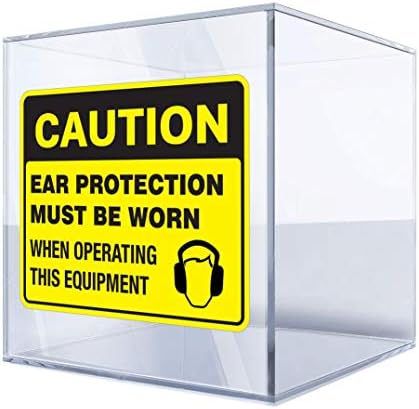 מדבקות מדבקות זהירות יש ללבוש את הגנת האוזניים בעת הפעלת ציוד זה 24 x 18,7