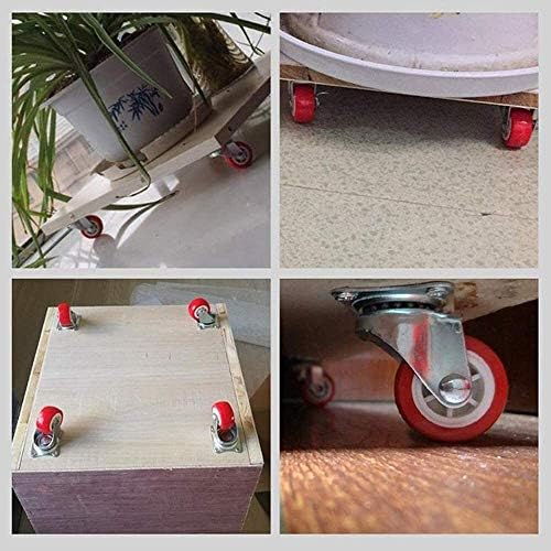 Yiwango 1.5/2 אינץ 'סובב אדום גלגלי קיק גלגלי ריהוט עם בלמים, גלגלים אילמים פוליאוריטניים כבדים, לערכת גלגלים