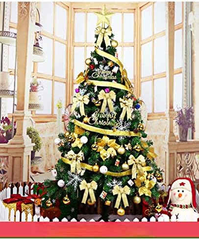 אריזת עץ חג המולד של Mogou Home מוצפנת זוהר עץ חג המולד גדול סט קישוט 2.7 מ 'גדול חיצוני דלוקס זהב
