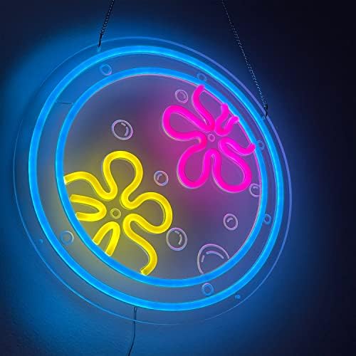 Mewneon Ocean World Porthole Neon Lights for Kids Worm, World Worl