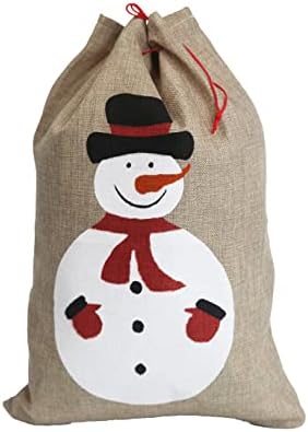 שקי חג מולד - חבילה של 4 שקיות מתנה גודיות לרישום פינוקים לחג המולד 4 עיצובים של שלג עץ מגף קנה מגף