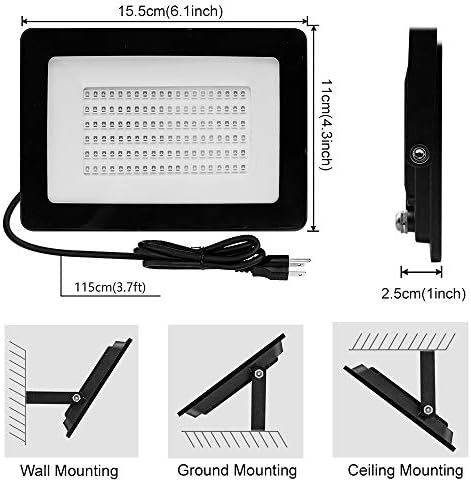 אור שיטפון של UV LED, 30 וואט כוח גבוה UV אורות שחורים עם תקע אמריקאי, 395nm-405NM IP66 אטום למים, לאספקת מסיבות