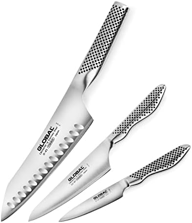 גלובל סכין סט עם אסיה שף של, הכנה וקילוף סכינים-נירוסטה – 3 חתיכה