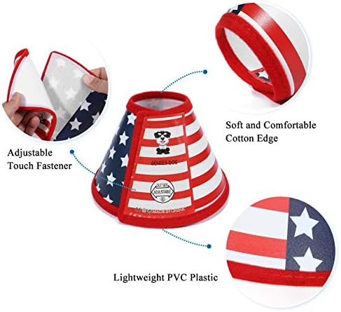 Mogoko Flag אמריקאי מחמד כירורגיה רפואית מחלה צווארון E, צווארון צוואר אליזבתני פלסטיק נוח,