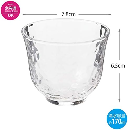 טויו סאסאקי כוס זכוכית, ברור, בערך. 6.1 פלורידה, כלי יומי, כוס תה קר, מדיח כלים בטוח, מיוצר ביפן, 120 חתיכות