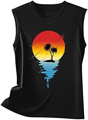 חולצת עץ דקל גופיות חוף טרופיות לנשים 2023 אפוד מזדמן קיץ רופף מתאים טנקי חולצה רכים נוחים
