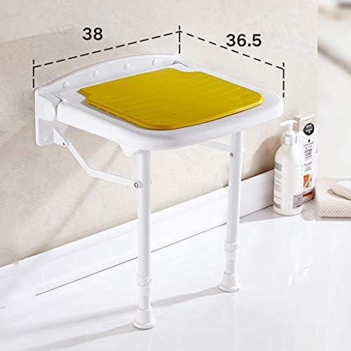 מקלחת כיסא אסלת אמבטיה נייד מתקפל מושב קיר הר 3 צבע אופציונלי אמבטיה שרפרף, צהוב,38 36.5 45 סמ