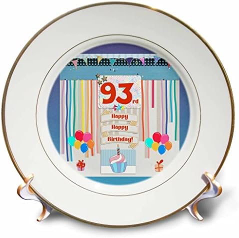 תמונת 3 של תמונת יום הולדת 93, קאפקייקס, נר, בלונים, מתנה, זרמים - צלחות