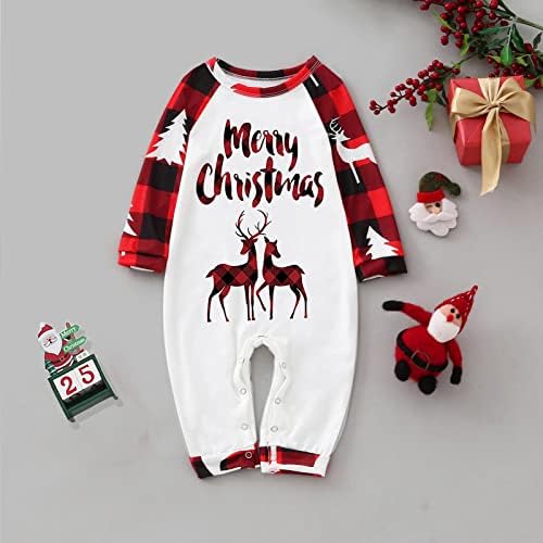 פיג'מות תואמות משפחתיות לשנת 2022 חג המולד, חג המולד שרוול ארוך סנטה קלאוס טי טי מכנט נוחית תלבושות