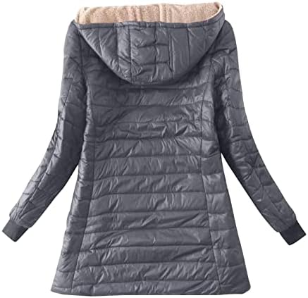 חורף מעילים לנשים, ארוך שרוול רוכסן הוד מעיל מרופד מזדמן להאריך ימים יותר חם מעיל עם כיסי מעיל