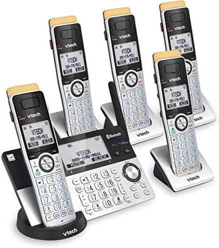 טק הוא8151 - 5 טווח סופר ארוך 5 מכשיר דקט 6.0 טלפון אלחוטי לבית עם משיבון, טווח 2300 רגל, חסימת שיחות,