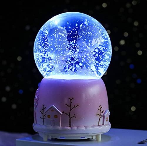 GKMjki אורות צבע יצירתיים צפים פתיתי שלג לבן אור ירח זוג זכוכית כדורי קופסה קופסת מוזיקה טנאבאטה