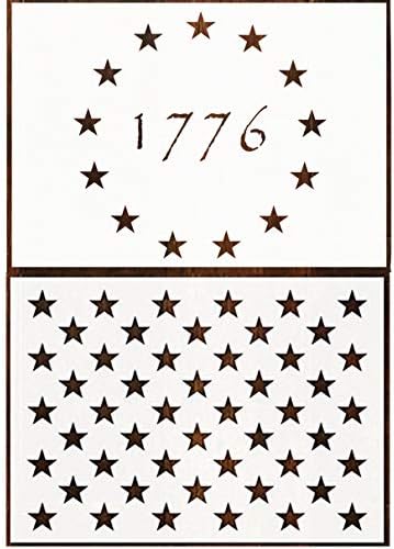 אובוי 13 כוכב 1776 סטנסיל 60.5 על 14.82 אינץ ' עבור ציור על עץ, קירות, בד, מברשת אוויר, + יותר