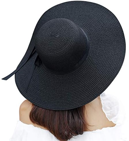 נשים רחב ברים קש שמש כובע תקליטונים מתקפל להפשיל כובע עד 50 + קיץ חוף כובעים