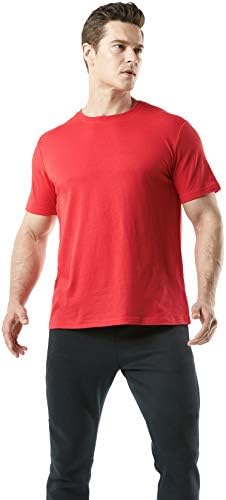 גברים של ריצה ספורט חולצות, דינמי כותנה ספורט כושר חולצות, מהיר יבש אימון קצר שרוול חולצות