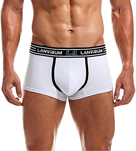 מכנסי בוקסר BMISEGM לגברים אורזים מתאגרפים סקסיים מכנסיים קצרים מכנסיים תחתונים תחתונים סולידיים