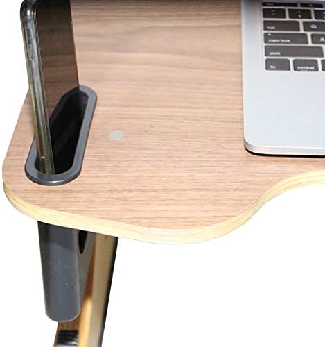 עץ מתקפל שולחן מחשב נייד, מתכוונן צג מעמד המשכים רב תכליתי שולחן מחשב נייד מיטת מחשב נייד מיטת מגש