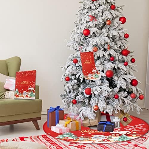 Rosecraft 3 PCS קישוטי עץ חג המולד כולל 36 חצאית עץ חג המולד, 6 x 9 שק, 7.8 x 12 סוק לחג המולד, לעיצוב