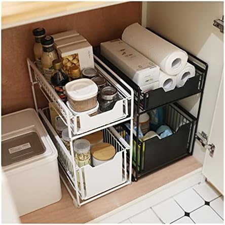 מתלה אחסון מקלחת היידינב מתחת לכיור המטבח מדף מדף סוג מדף כפול