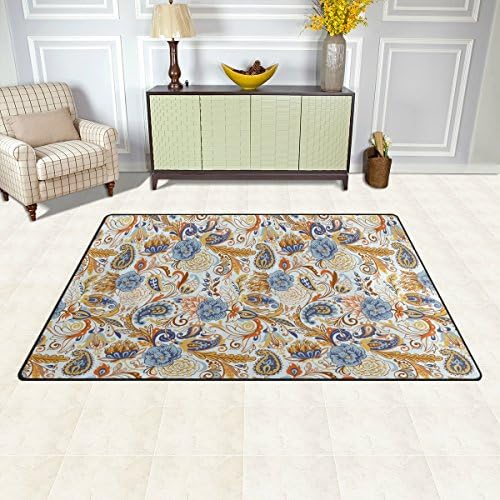 שטיח אזור ווליי, שטיח רצפה של פייזלי שטיח ללא החלקה למעונות חדר מעונות חדר מעונות עיצוב חדר שינה 31x20 אינץ '