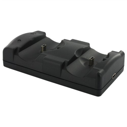 Eforbuddy USB מופעל על טעינה כפולה מטען עגינה עבור Sony PlayStation 3 PS3 Move Navigation and Controller,