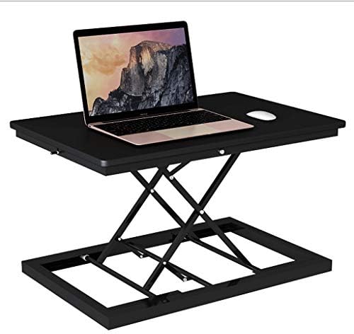 מעמד שולחן עומד,גובה מתכוונן לשבת לעמוד ממיר מחשב נייד עומד גדול רחב עולה שחור,מחשב שולחני משכים שולחן