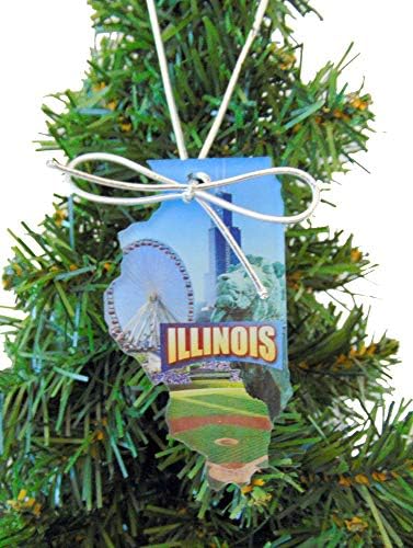 קישוט אילינוי בצורת סצנת שיקגו קישוט לחג המולד שנעשה בארצות הברית