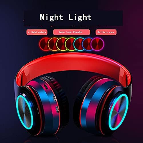 Gzkeji B39 אוזניות Bluetooth אוזניות רכוב ראש אלחוטי אור אלחוטי אור נשימה צבעוני ניתן לחבר לבס מתקפל בכרטיס מגוון