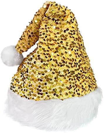 גמוסי עלה זהב סנטה כובע מבריק נצנצים גברת סנטה סעיף כובעי חג המולד עץ צילינדר חדש שנה חגיגי חג מסיבת כובע