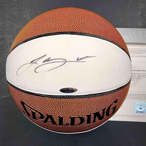 לברון ג'יימס חתימה חתמה על Spalding NBA כדורסל UDA סיפון עליון COA אוטומטי - כדורסלן עם חתימה