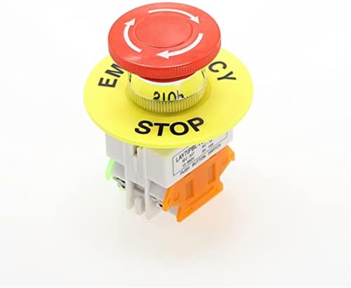 1 PCS מעטפת פלסטיק סימן אדום לחצן לחצן מתג DPST כפתור עצירת חירום AC 660V 10A NO+NC LAY37-11ZS
