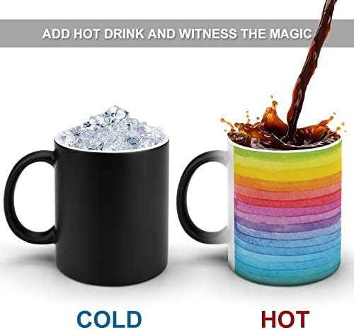 קשת צבעים יצירתי שינוי צבע קרמיקה קפה כוס חום שינוי ספל מצחיק עבור בית משרד