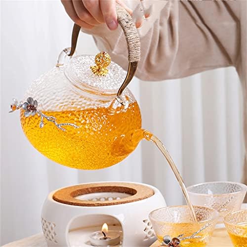 CXDTBH ערכת תה צמחים יפנית עם נר קומקום פרחי פילטר חימום תה תנור פירות קומקום