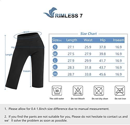 שפת 7 מכנסי יוגה לנשים עם כיסים מכנסיים למתיחות במותניים גבוהות מכנסי אימון בקרת בטן