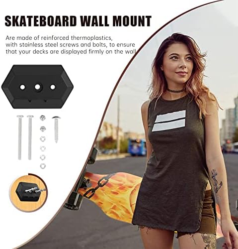 Hikeen Skateboard Wall Mount Skateboard קולב לתצוגה ואחסון של סיפון סקייטבורד, אפקט צף