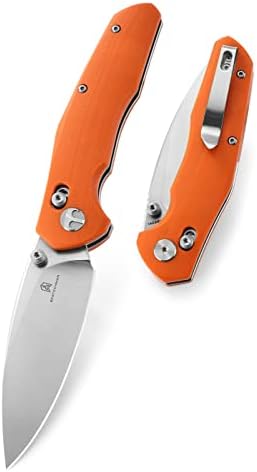Bestechman Ronan EDC סכין מתקפל כתום G10 סכין כיס ידית, 14C28N כלים חיצוניים של אגודל פלדה, BMK02C