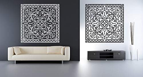 ריבוע אריחים מרוקאי מנדלה אקזוטי א5 א4 א3 וגדלים גדולים יותר עיצוב קיר אמנות סטנסיל לשימוש חוזר / מ11
