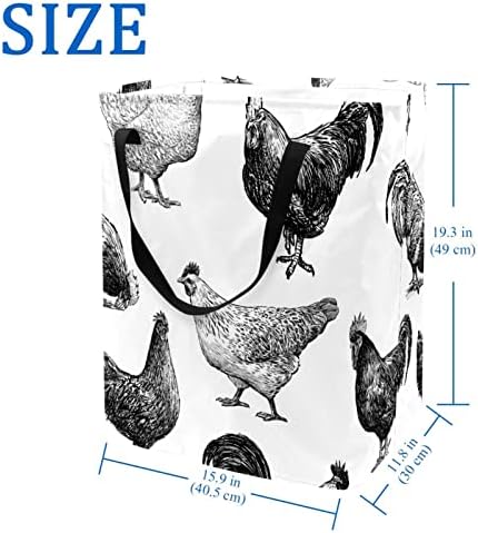 יד לצייר תרנגולות דפוס הדפסת סל כביסה מתקפל, 60 ליטר עמיד למים סלי כביסה סל כביסה בגדי צעצועי