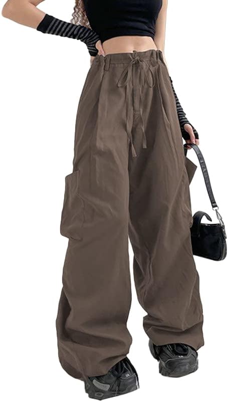 Andlcuy אמצע המותניים המותניים המותניים מכנסיים רחבים עקיצים מכנסי מטען בעלייה נמוך