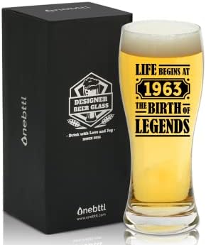 מתנות 1963 לגברים, מתנות יום הולדת 60 לגברים, הולדת אגדות, כוס בירה ליום הולדת 60 15 עוז