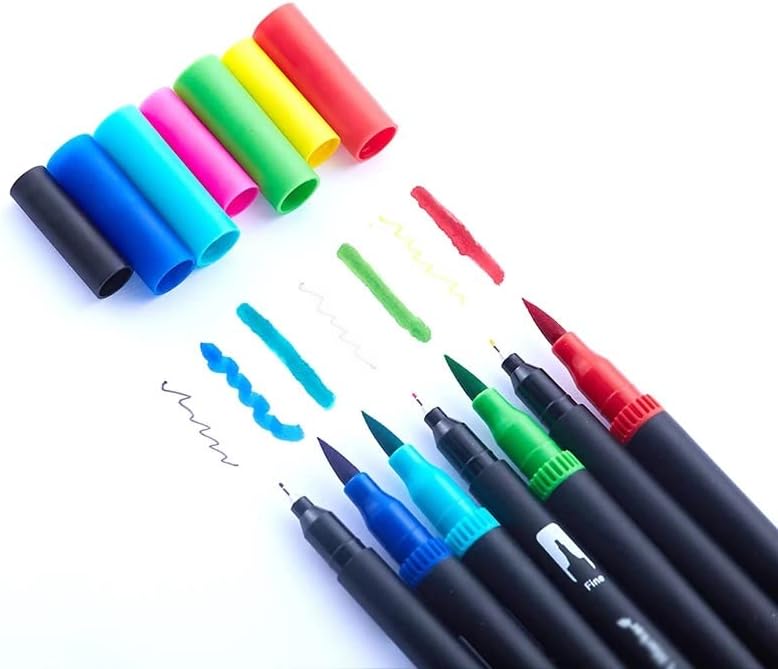 צבעי FZZDP מברשת עט עט צבעי מים סמני אמנות כפולים עט לציור ציור ציוד אמנות קליגרפיה