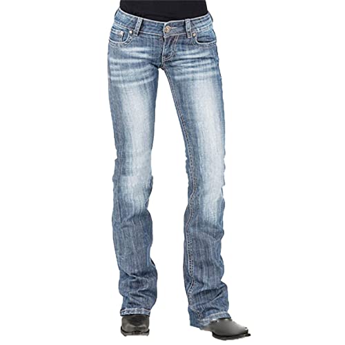 Maiyifu-GJ נשים אמצע עליית מתיחה מג'ינס חיתוך ג'ינס רטרו רופף מכנסי ג'ינס מכנסיים ג'וניור ג'וניור
