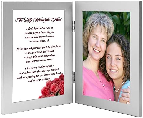 יום הולדת לדודה, יום האם או מתנה תודה על דודה אהובה, מסגרת שיר - הוסף תמונה 4x6 אינץ '