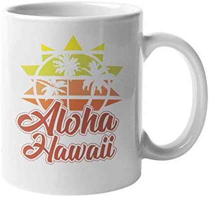 אלוהה הוואי דקל עץ הדפסת קפה ותה ספל כוס עבור חוף מאהב