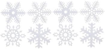צורות שלג נצנצים לבנים נצנצים - 8 חלקים - קוטר 1.93 אינץ '
