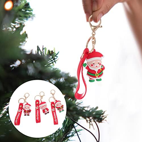 מחזיק מפתחות מפתחות רכב Besportble מחזיקי מפתחות סנטה רשות ， 3 חלקים חג המולד קריקטורה סנטה קירינג
