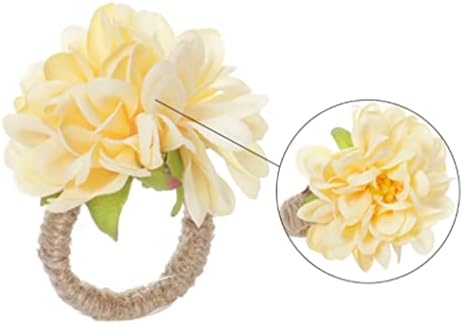 XDCHLK 6 יחידים בצורת פרחים בצורת אבזם מפיתת מפית, מחזיק טבעת מפית חרצית למסיבת חתונה